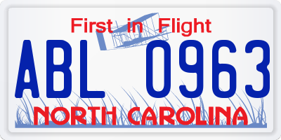 NC license plate ABL0963