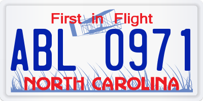 NC license plate ABL0971