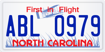 NC license plate ABL0979