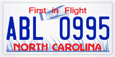 NC license plate ABL0995
