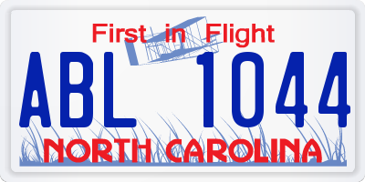 NC license plate ABL1044
