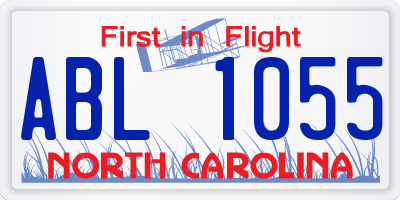 NC license plate ABL1055