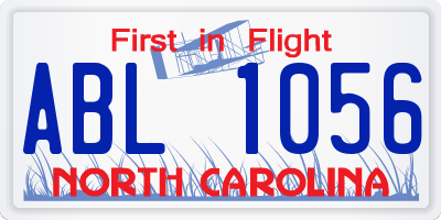 NC license plate ABL1056