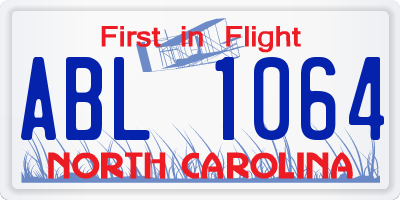 NC license plate ABL1064