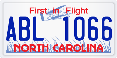 NC license plate ABL1066