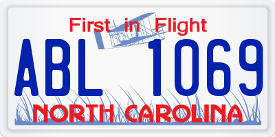 NC license plate ABL1069