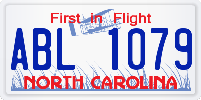 NC license plate ABL1079