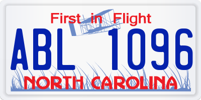 NC license plate ABL1096