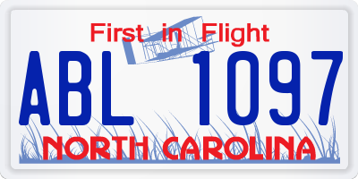 NC license plate ABL1097