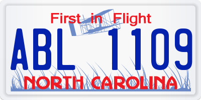 NC license plate ABL1109