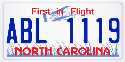 NC license plate ABL1119