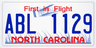NC license plate ABL1129