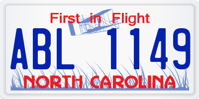 NC license plate ABL1149