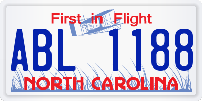 NC license plate ABL1188