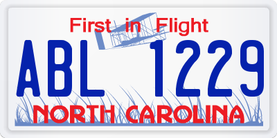 NC license plate ABL1229