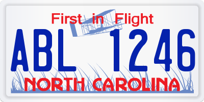 NC license plate ABL1246
