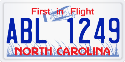 NC license plate ABL1249