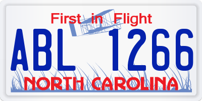 NC license plate ABL1266