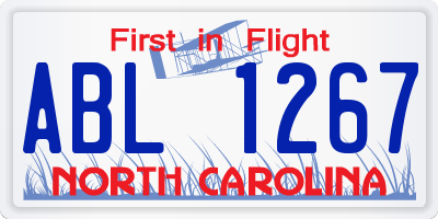 NC license plate ABL1267