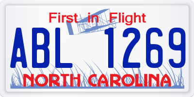 NC license plate ABL1269
