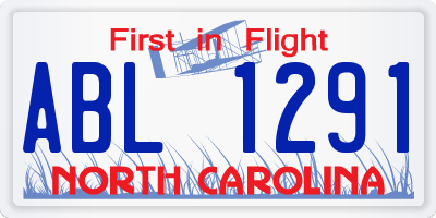 NC license plate ABL1291