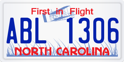 NC license plate ABL1306