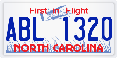 NC license plate ABL1320