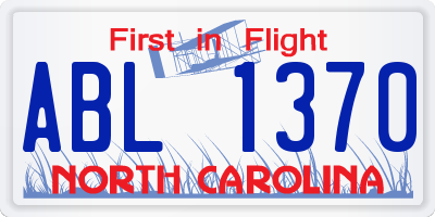 NC license plate ABL1370