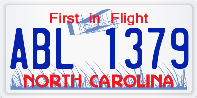 NC license plate ABL1379