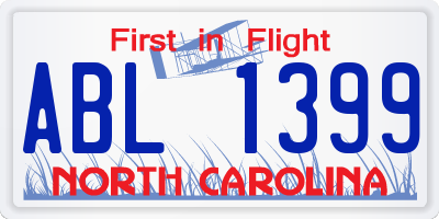 NC license plate ABL1399