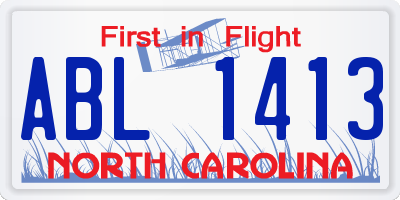 NC license plate ABL1413