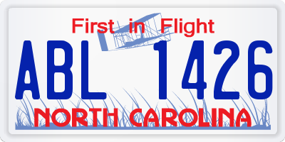 NC license plate ABL1426