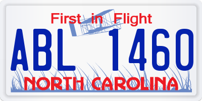 NC license plate ABL1460