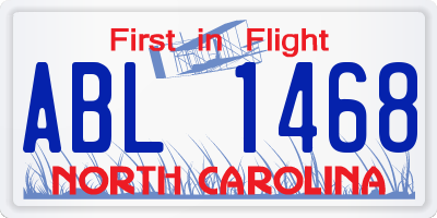 NC license plate ABL1468