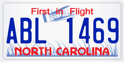 NC license plate ABL1469