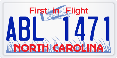 NC license plate ABL1471