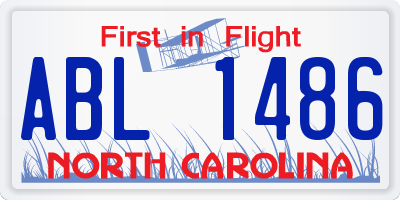 NC license plate ABL1486
