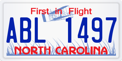 NC license plate ABL1497