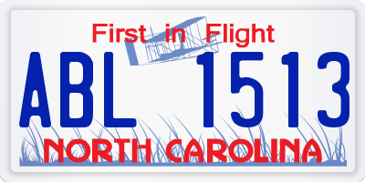 NC license plate ABL1513