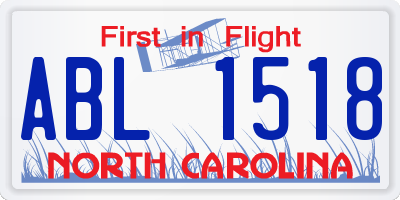 NC license plate ABL1518