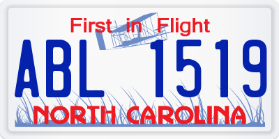 NC license plate ABL1519