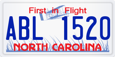 NC license plate ABL1520