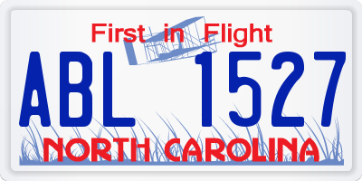 NC license plate ABL1527