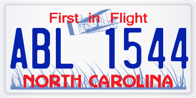 NC license plate ABL1544