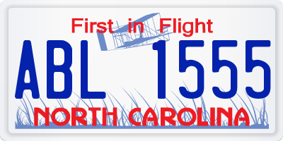 NC license plate ABL1555
