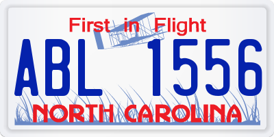 NC license plate ABL1556