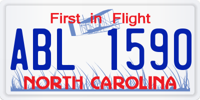 NC license plate ABL1590