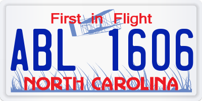 NC license plate ABL1606