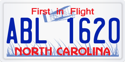 NC license plate ABL1620