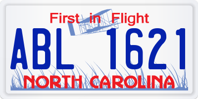 NC license plate ABL1621